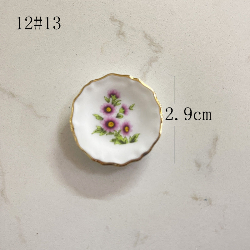 Mini Ceramic Dish Plates for dollhouse Kitchen Plates(87 skus)