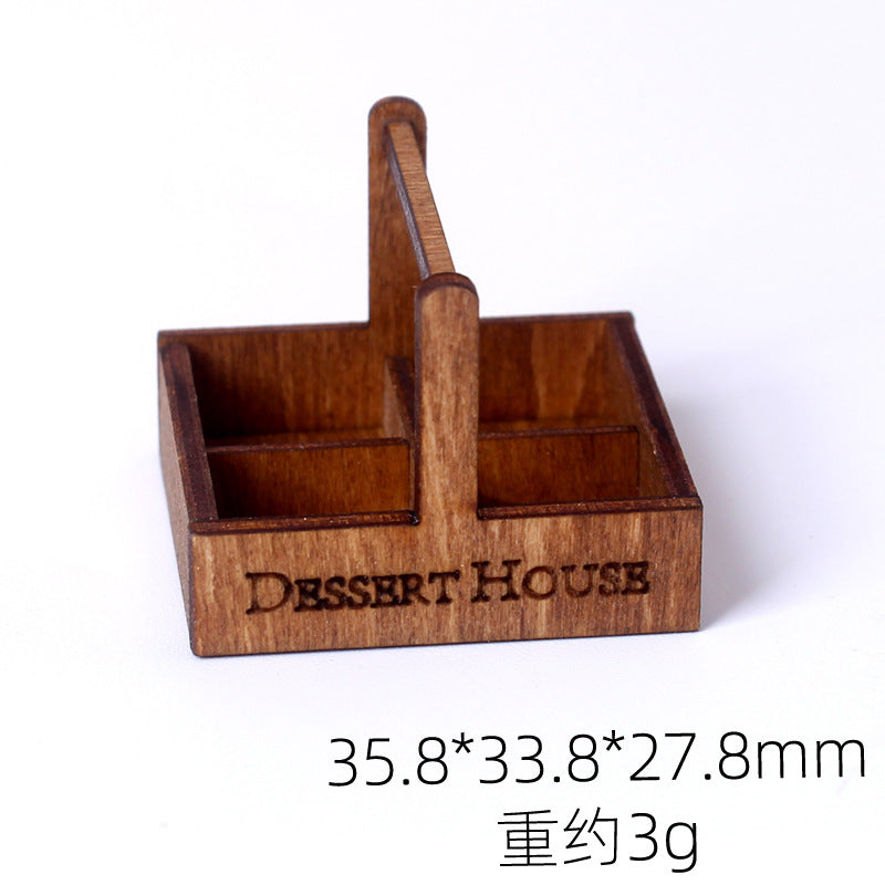 Mini Wooden Dessert Bread Box Dollhouse DIY Handmade Miniature Food Miniature Toy