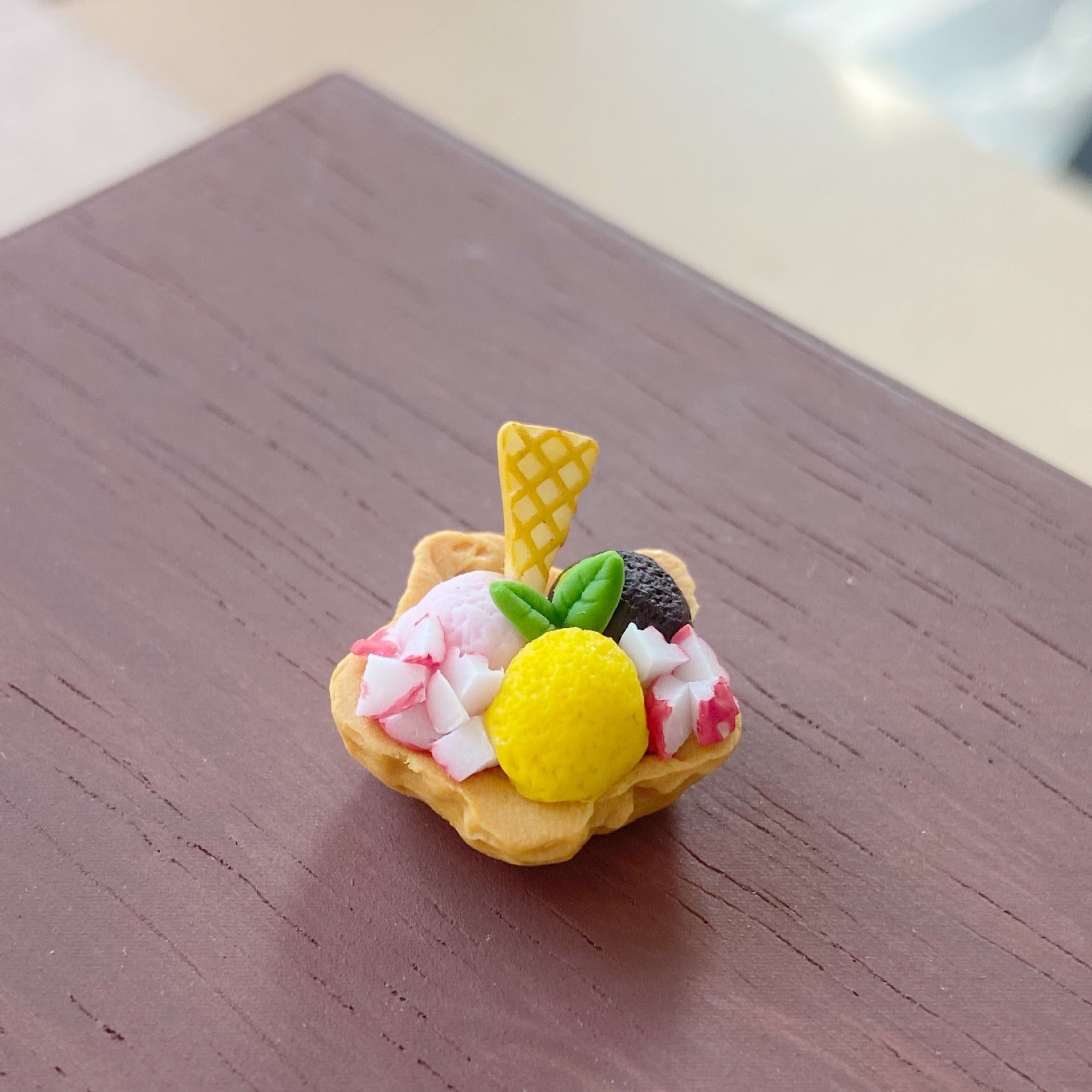 Miniature Christmas Cookies Ice Cream Bowl Fun Food Play Six-Dimensional Dessert Shop Dollhouse Accessories