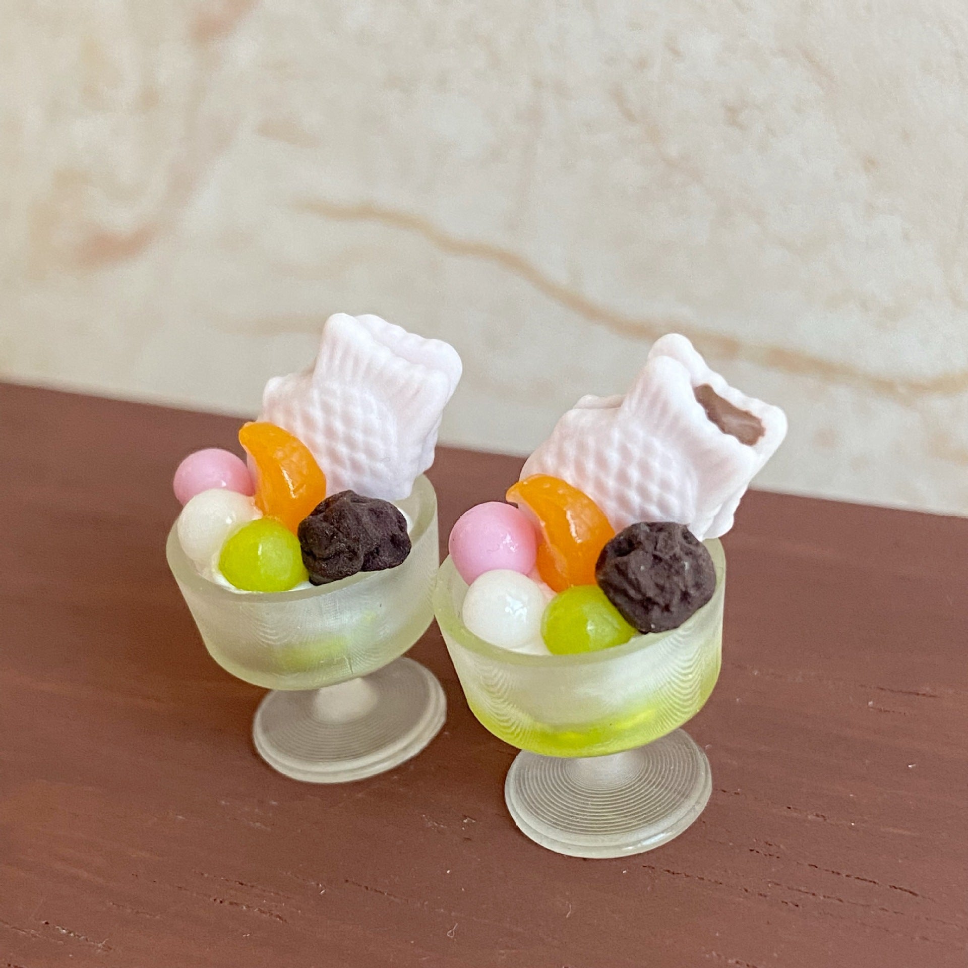 Miniature Pink Sakura Flavored Taiyaki Ice Cream Dollhouse Dessert Shop Accessories