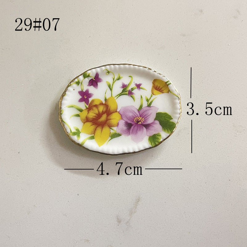 Mini Ceramic Dish Plates for dollhouse Kitchen Plates(87 skus)