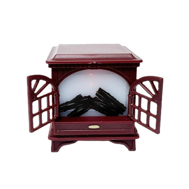 Dollhouse Miniature Model Scene Accessories OB11 4 Colors with Light LED Fireplace Warm Stove Can Light Up~