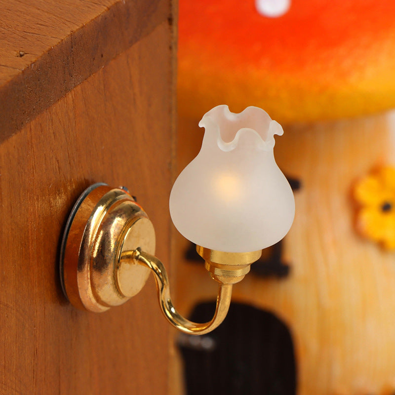 1:12 Dollhouse Furniture with Light-Up Chandelier Ceiling Decorative Lantern Miniature Scene Model