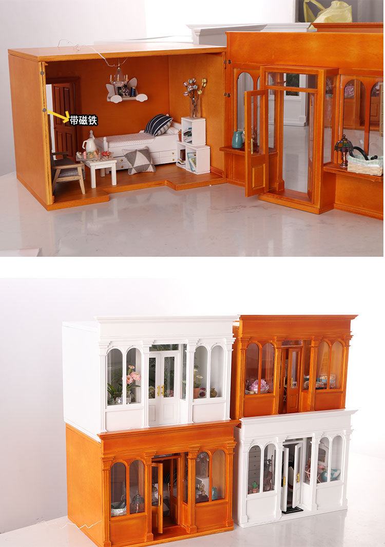Wooden Dollhouse Model 112 Scale European Elegance Openable Doors