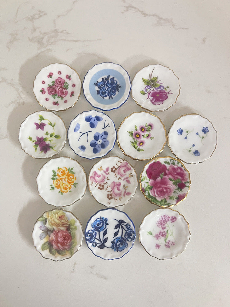 Mini Ceramic Dish Plates for dollhouse Kitchen Plates(87 skus)