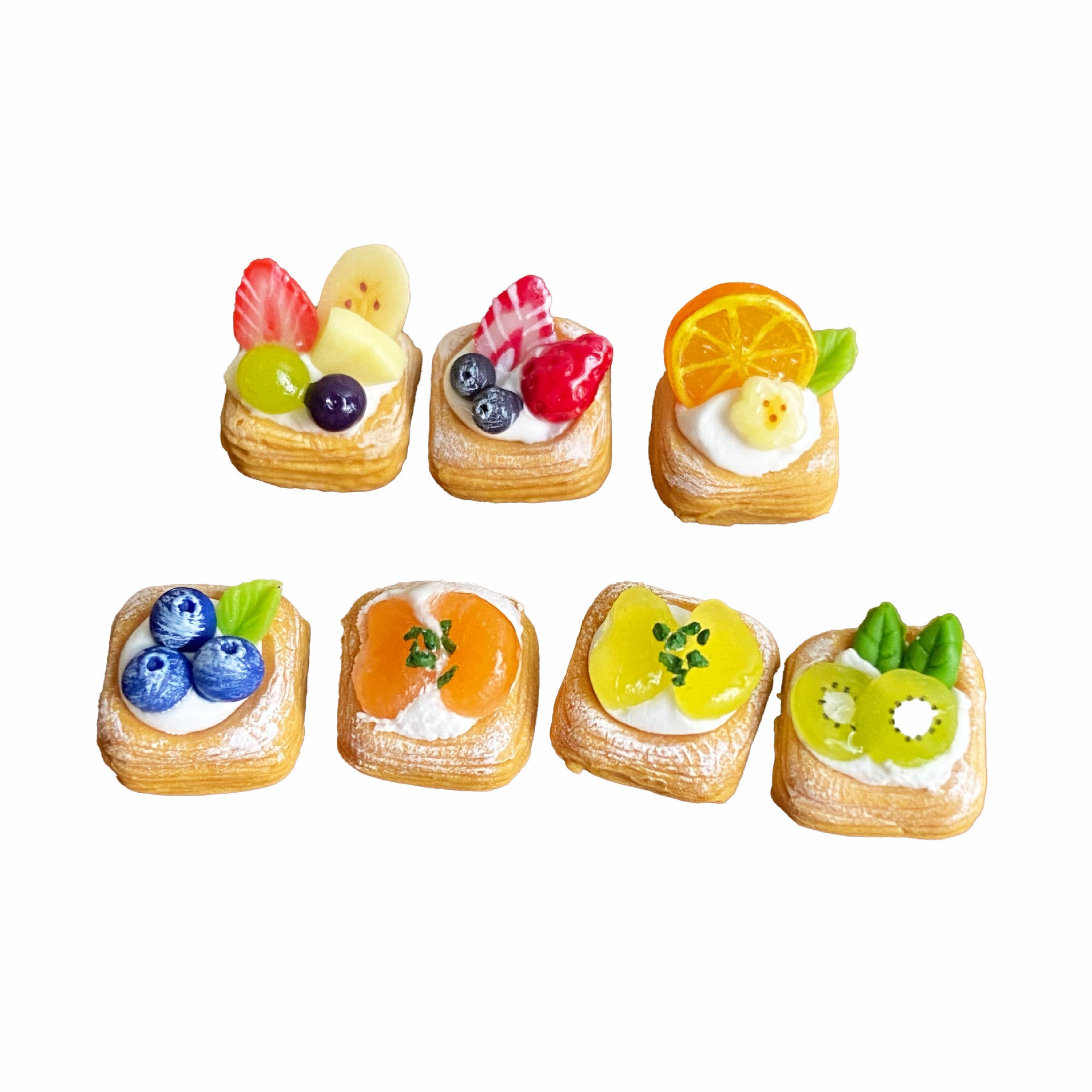Miniature Food Play Fruit Square Tower Mini Cute Simulation Cake Dollhouse Dollhouse Fridge Magnet Accessories