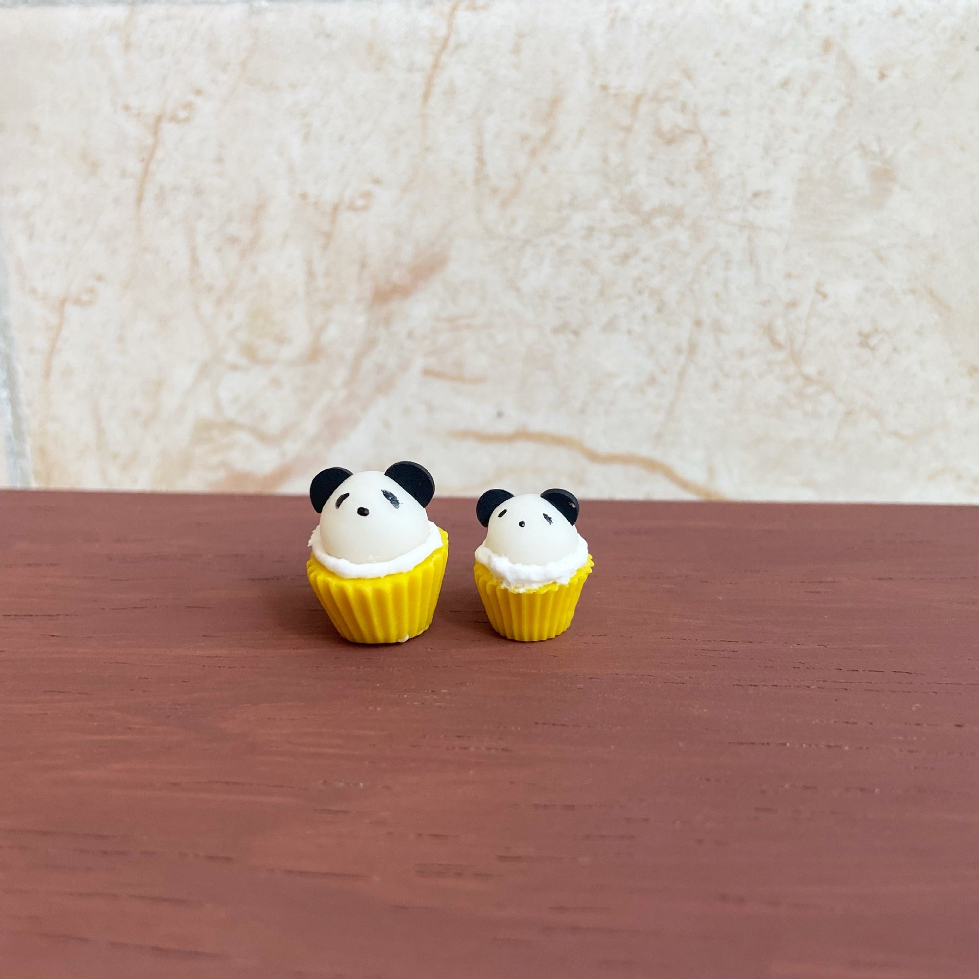 Miniature Macaron Color Panda Cupcake Dollhouse Accessories Photo Props