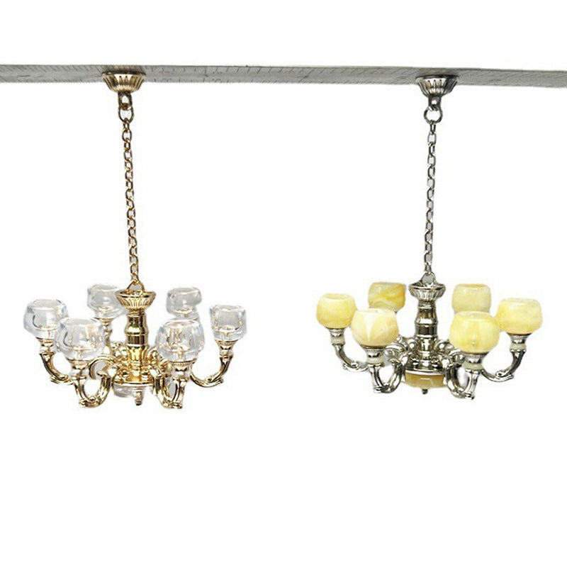 1:12 DOLLHOUSE Simulation Retro Chandelier Dollhouse Accessories