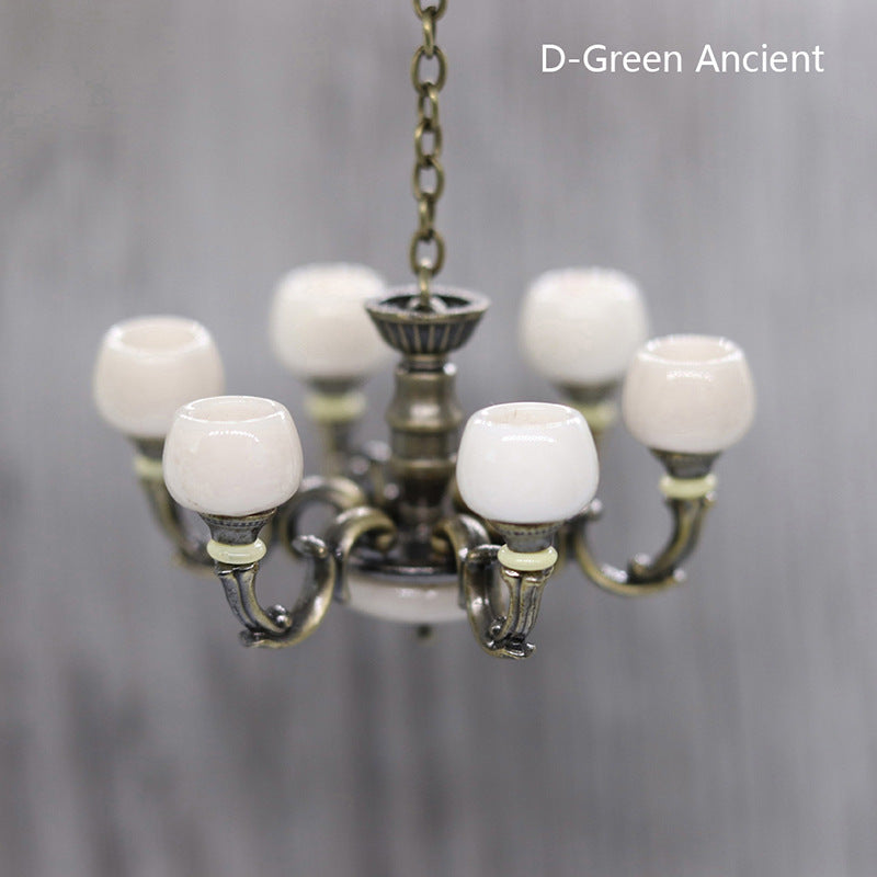 1:12 DOLLHOUSE Simulation Retro Chandelier Dollhouse Accessories