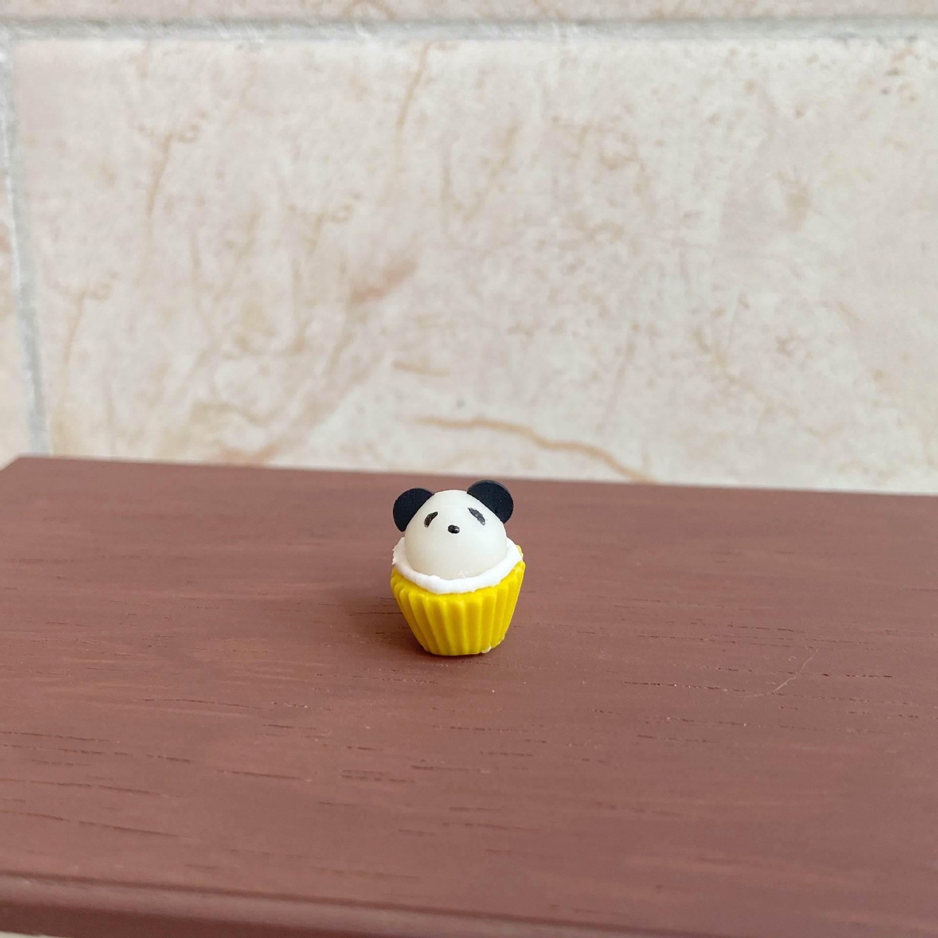 Miniature Macaron Color Panda Cupcake Dollhouse Accessories Photo Props
