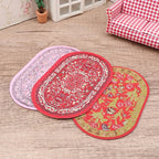 1:12 Dollhouse Floor Decoration Miniature Oval Carpet Turkish Woven Rug