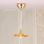 Dollhouse Simulation Mini Furniture with Light-Up Chandelier Ceiling-Shaped Lantern