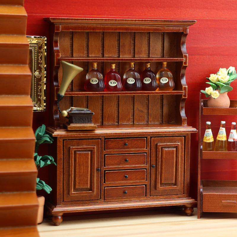 1:12 Dollhouse Furniture Wooden  Storage Cabinet