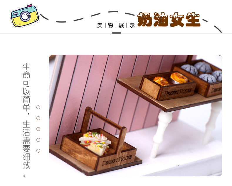 Mini Wooden Dessert Bread Box Dollhouse DIY Handmade Miniature Food Miniature Toy