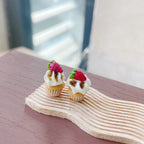 Miniature Strawberry Blueberry Fruit Cupcake Fun Food Play Dessert Shop Dollhouse Accessories