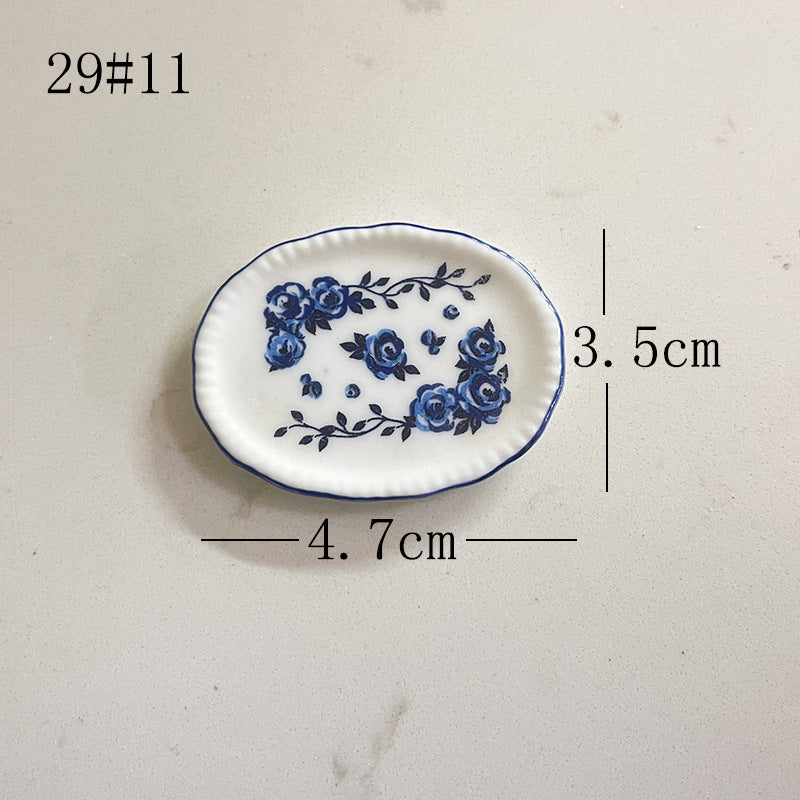 Mini Ceramic Dish Plates for dollhouse Kitchen Plates(87 skus)