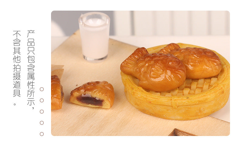 Dollhouse Miniature Food Play Set Taiyaki Red Bean Paste Filling Kit Handmade Scene Model OB11