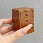 1:12 Dollhouse Wooden Furniture Chestnut Three-Drawer Nightstand
