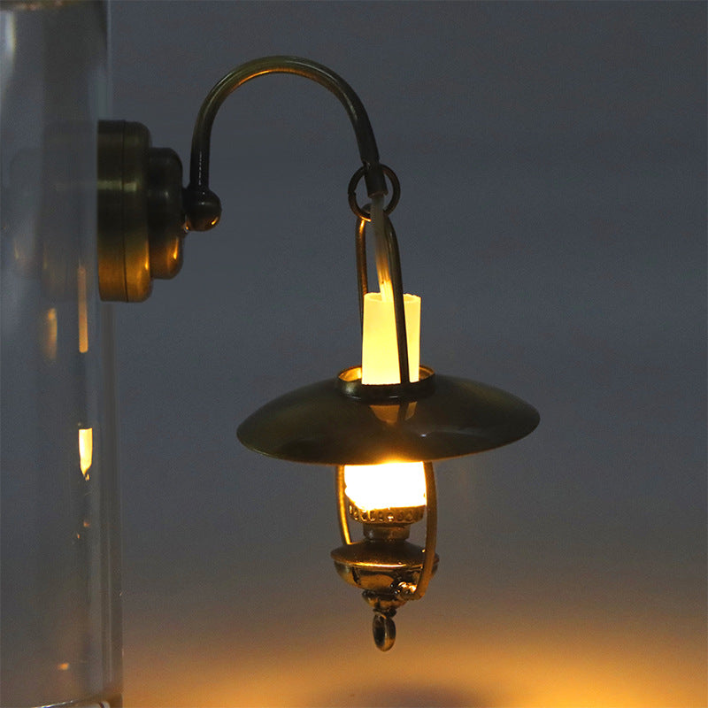 Dollhouse Simulation Mini Furniture with Light-Up Chandelier Ceiling-Shaped Lantern