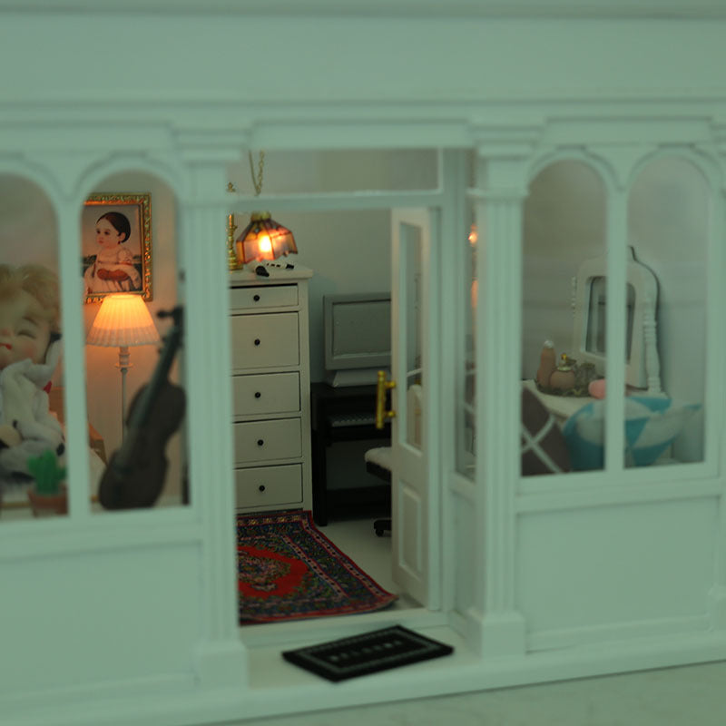 Wooden Dollhouse Model 112 Scale European Elegance Openable Doors