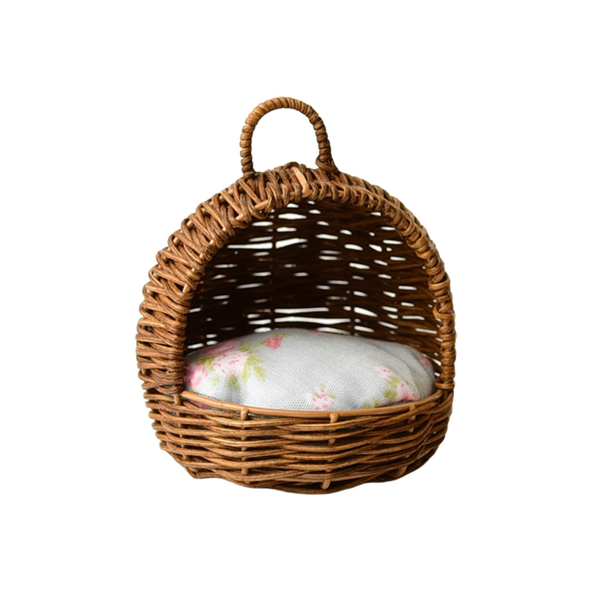 1:12 Miniature Handmade Twisted Stick Cat Pure Handmade Rattan Cat Nest Miniature Realistic Toy Nest Pet Ornament Decoration