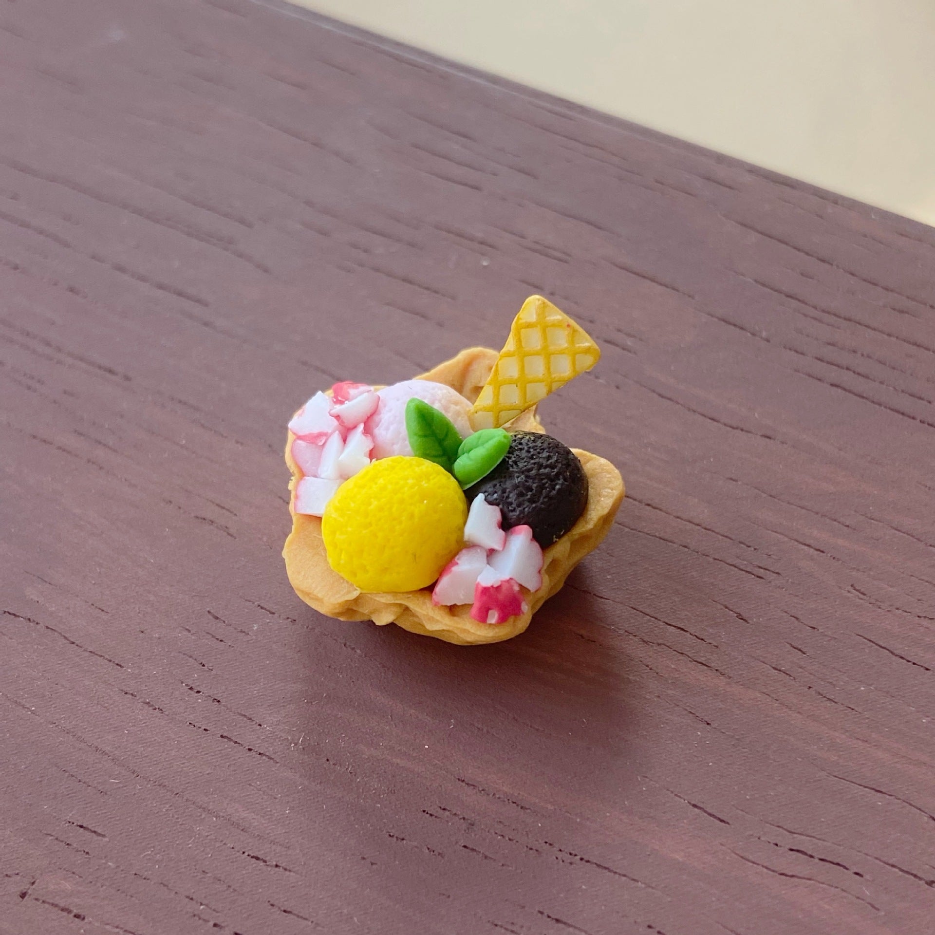 Miniature Christmas Cookies Ice Cream Bowl Fun Food Play Six-Dimensional Dessert Shop Dollhouse Accessories
