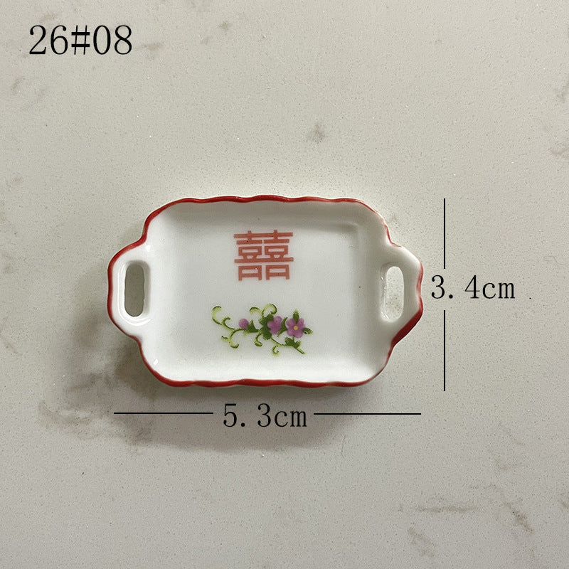 Mini Ceramic Dish Plates for dollhouse Kitchen Plates(87 skus)
