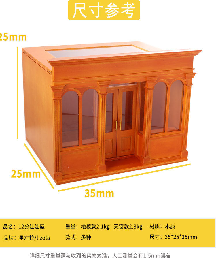 Wooden Dollhouse Model 112 Scale European Elegance Openable Doors