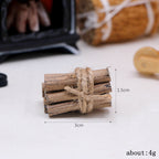 Winter Scene Dollhouse Accessories Miniature Wicker Bag Wood Cart Fireplace