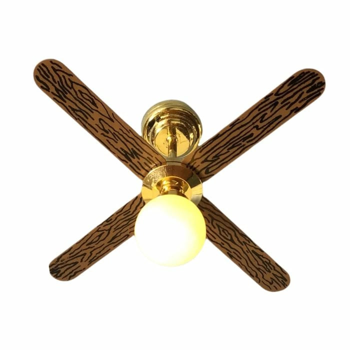 1:12 dollhouse Globe Battery Light with Ceiling Fan