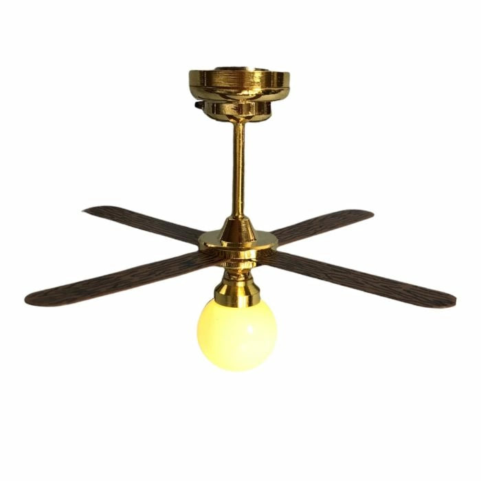 1:12 dollhouse Globe Battery Light with Ceiling Fan