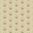 1:12 Dollhouse Olive Green Wallpaper with Candy Pink Flowers